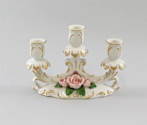 9997352 Three-Armed Chandelier with Flowers Ens Porcelain 18x12cm - Picture 1 of 1