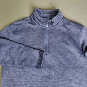 C.E. Schmidt Workwear Men’s Large Pullover 1/4 Zip Mock Neck Blue Fleece Sweater - Picture 1 of 8