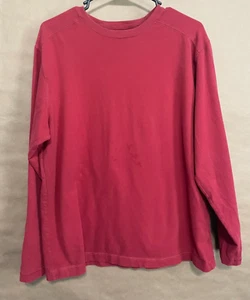 St John's Bay Sueded Jersey Crew Red Longsleeve, Men's Size Large - Picture 1 of 13