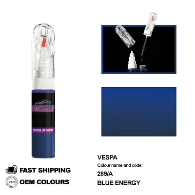 TOUCHMEUP POUR VESPA BLUE ENERGY 289 Kit de fixation pinceau stylo peinture retouche Sc...