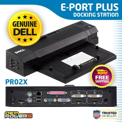 Dell E-Port Plus Dock Station Replicator PR02X E5570 E6430 E6440 E7240 E7250 - Image 1 of 4
