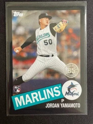 2020 Topps 1985 Jordan Yammamoto RC Black /299 85-58 Marlins - Image 1 of 2