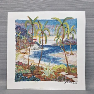 Art Print by Andrea Beloff "The Sandbar" Signed by Artist 10x10 Beach Coastal - Picture 1 of 13