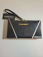 STEVE MADDEN Zip Around Wallet Clutch Wristlet Black Embossed Gold Logo. NWT