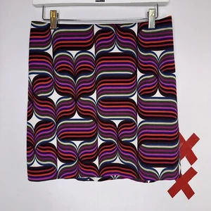 Vtg 90s TRINA TURK Rico Geometric Mod Print Mini Skirt Go Go Fairy Retro 60s 10 - Picture 1 of 3