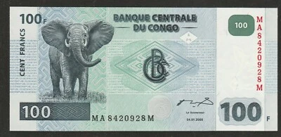 2000 CONGO DEMACRATIC REPUBLIC 100 FRANC NOTE UNC - Image 1 of 2