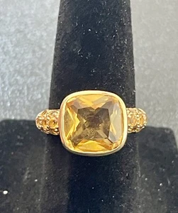 14kt Yellow Gold Designer Inspired Citrine Ring. Size 5 (C101) - Picture 1 of 6