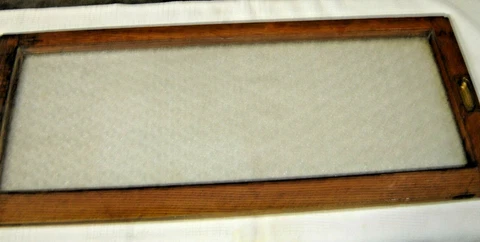 Antique Quarter-Sawn Oak Door w/Crackle Glass Sliding Door for a showcase #1482 Cover