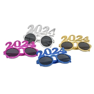 4PCS 2024 Plastic Glasses Happy New Year's Eve Glasses Party Favor Photo Props - Picture 1 of 7