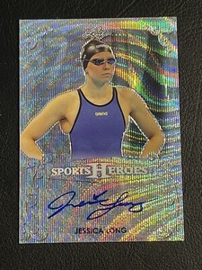 2017 Leaf Metal Sports Heroes #/25 Silver Prizm Wave #JL21 Jessica Long Auto
