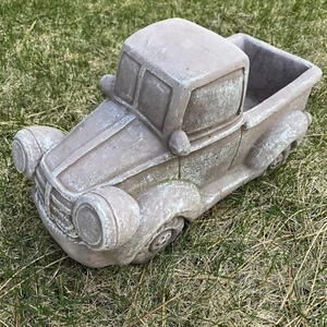 Outdoor Planter Vintage Style Truck Statue Concrete Flower Pot Sculpture 30Lb - Picture 1 of 16