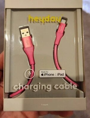 Heyday iPhone iPad 6ft Charging Cable Barbie Pink New - Image 1 of 4