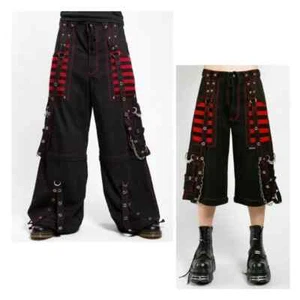 Gothic Black & Red Electro Tripp Pant Bondage Punk Rock Dead Threads Baggy Pant - Picture 1 of 5