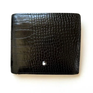 Mont Blanc Authentic Leather Bifold wallet with crocodile print - Picture 1 of 9