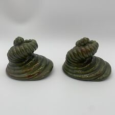 Vintage Drip Glaze Style Ceramic Candle Holders Green High Gloss
