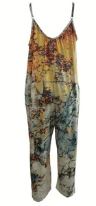 Colorful wide leg jumpsuit boho sleeveless jumpsuit Size Large - Picture 1 of 7
