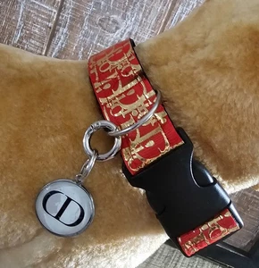 Elegant dog collar, collar for dog, luxury collar for dog with removable tag LRG - Bild 1 von 4