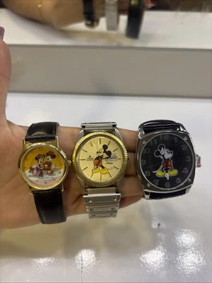 Винтажный лот из 3 Mickey Mouse бак часы - Изображение 1 из 4