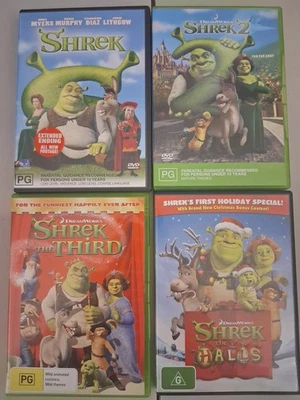 Shrek Bundle DVD 1 2 3 4 + The Final Chapter Cameron Diaz Mike Myers Animation - image 1 of 3