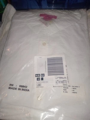 Woman Within THIN WHITE Button Up  Shirt 4X Cotton Blouse Short  sleeve - Image 1 of 4