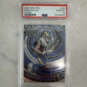 Panini Spectra 2023 - Rookies Puka Nacua #189 Hyper 62/75 RC PSA 10 - Imagen 1 de 2