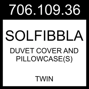 IKEA SOLFIBBLA Bettbezug und Kissenbezug grau weiß/gestreift Twin 706.109.36 - Bild 1 von 1