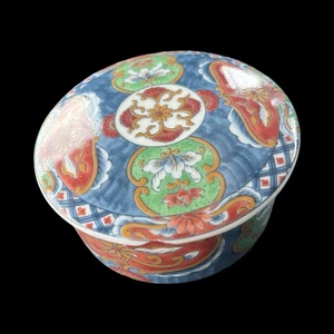 Vintage Takahash Japan Imari Porcelain Trinket Box Round - Picture 1 of 3