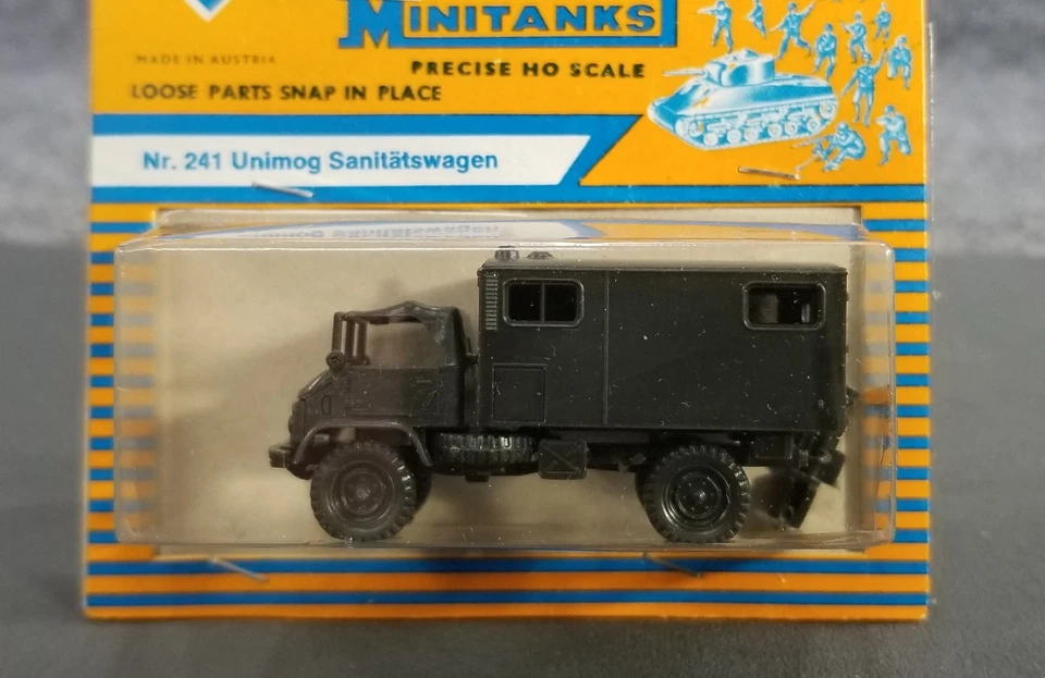 Roco Minitanks 1/87 HO Z-241 MB UNIMOG AMBULANCE TRUCK IOP MADE N AUSTRIA - Image 1 of 4