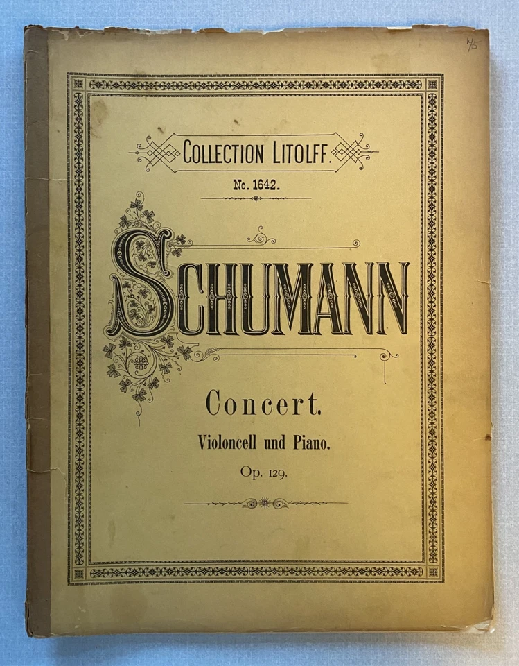 CONCIERTO PARA VIOLONCHELO SCHUMANN OP. 129 - Piezas de violonchelo y piano - Partituras antiguas (1886?) Foto 1 de 4