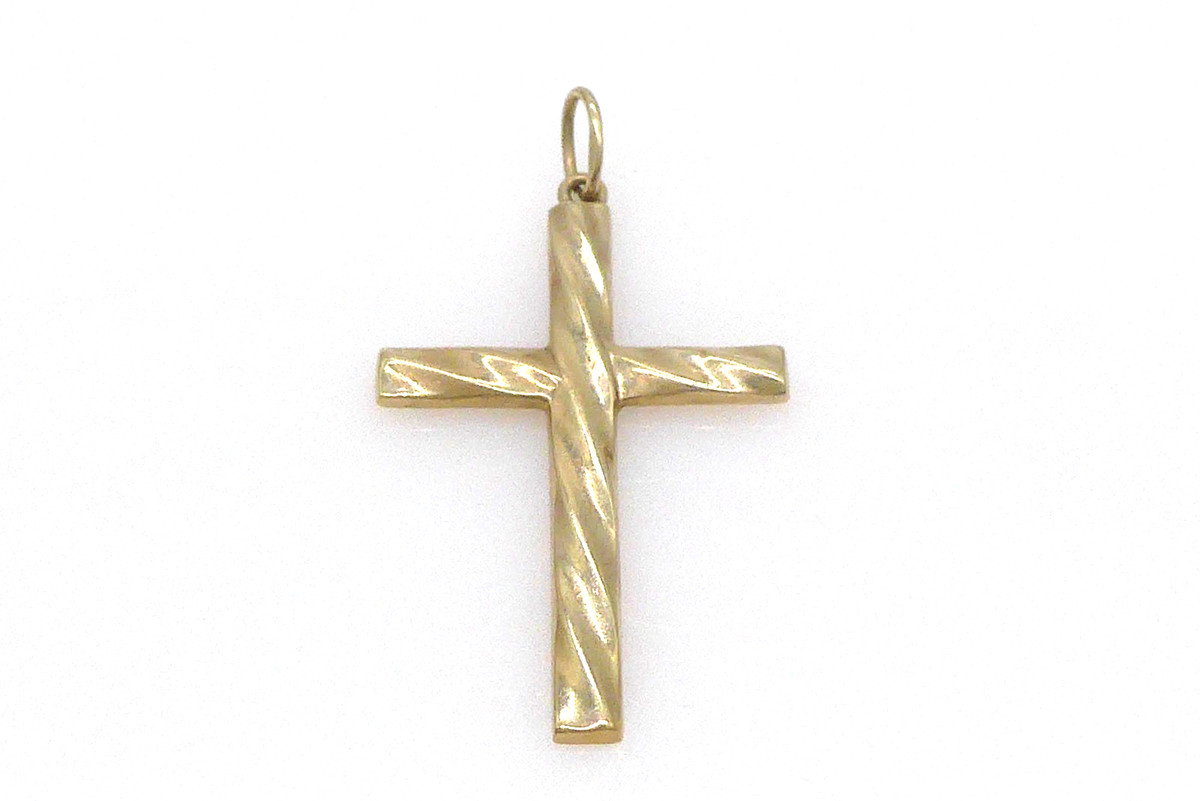 My Gold Herren Kreuz-Anhänger 585 Gelbgold - Massiv Gegossen 50mm Mit Jesus-Detail