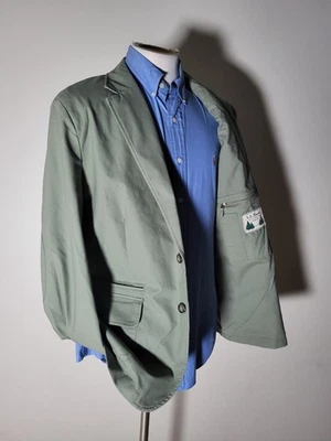 New LL Bean 44S Light Olive Green Cotton Sport Jacket Blazer Coat - Image 1 of 4