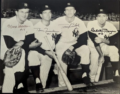 1961 Yankees World Series Signed 8x10 Photo Skowron Richardson Kubek Boyer COA - Image 1 of 4