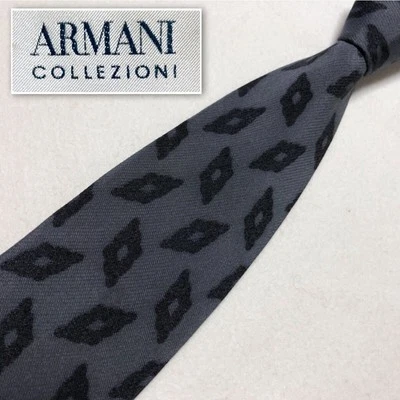 Armani Collezioni Auténtica Corbata Corbata Seda Forma Diamante Patrón Gris Sin Caja Foto 1 de 4