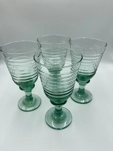 Vintage Libbey Sirrus Green Water Goblets. Set of 4. - Bild 1 von 3