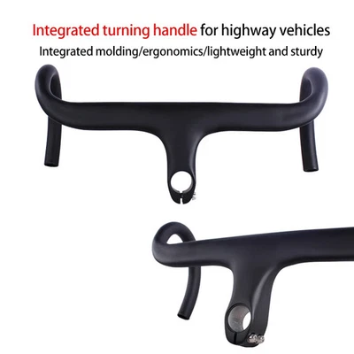 Integrated Road Bike Handlebars 28.6mm 400/420mm Bicycle Drop Handlebar Parts - Image 1 of 4