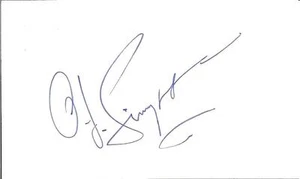 O. J. Simpson 3" x 5" Karteikarte signiert mit Echtheitszertifikat - Bild 1 von 1