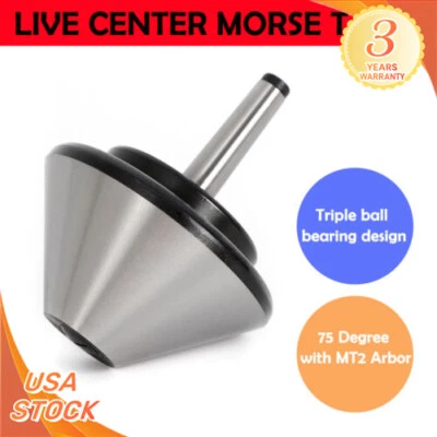 5"" MT-2 Bull Nose Live Center Morse Taper #2 Bull 75 grados para torno 120 mm Foto 1 de 4