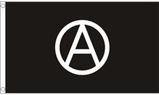 Anarchy Flag 5 x 3 FT - 100% Polyester - Anarchist Black White Protest Socialist