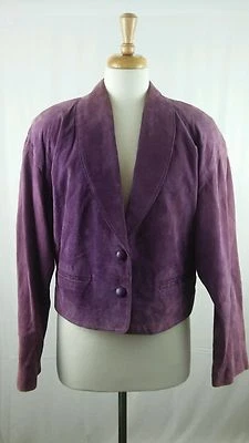 Blazer Evan Davies 100 % gamuza cerdo sedoso púrpura talla 12 Foto 1 de 4