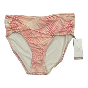 Calia By Carrie Underwood Bikini Bottom Women Medium Soft Palms Coral High Rise - Picture 1 of 4