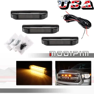 Kit de lámpara de luz de parrilla frontal DRL ámbar ahumado para Tundra 2014-2021 con parrilla TRD Pro - Imagen 1 de 12