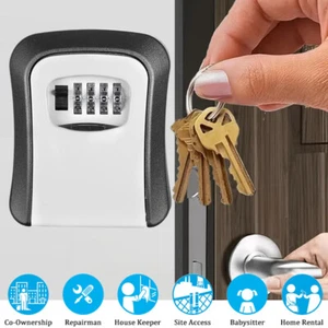 Key Safe Wall Mounted Police Approved, Lock Box Outdoor 4 Digit Combination UK - Picture 1 of 10