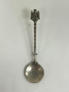 Spanische Isabel 2. 1851-1855 10 Reales Silber Münze Löffel Anstecknadel Brosche - Bild 1 von 10
