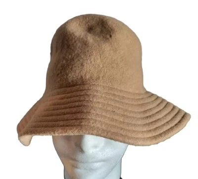 Betmar Bucket Hat 100% Wool Beige Taupe One Size Women's Retro 90's  - Image 1 of 4