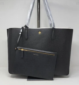 Tory Burch Blake Pebble Leather Black Large Tote - Picture 1 of 7