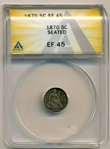 1870 Seated Liberty Half Dime XF45 ANACS Cover