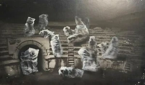 Quadro vintage modernista a guazzo paesaggio - Foto 1 di 12