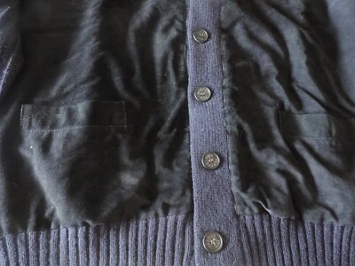 HERMES Navy & Black classic sport jacket Ovine Leather, Camel, Wool 50 etc VG - Imagen 1 de 4