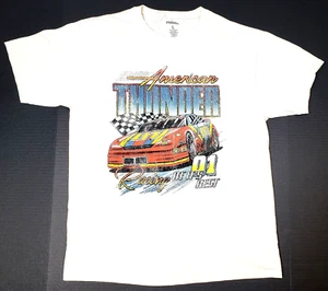 American Car Racing T-Shirt Distressed Vintage weiß Herren LARGE Neu - Bild 1 von 3