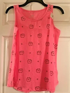 NWT Girls Justice Pink Tank Top w/Cats - Picture 1 of 6